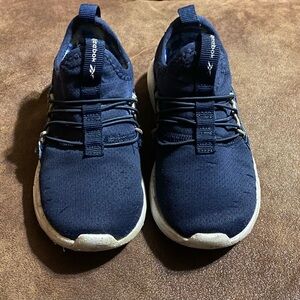Reebok navy blue slip on sneakers